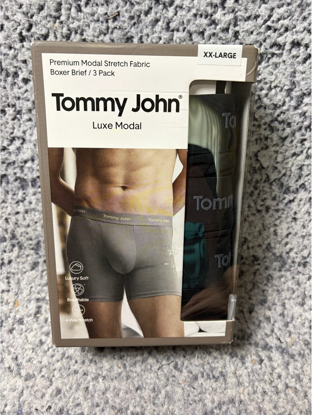Tommy John Luxe Modal Boxer Briefs 3 Pack Men's XXL 6" Multicolor New